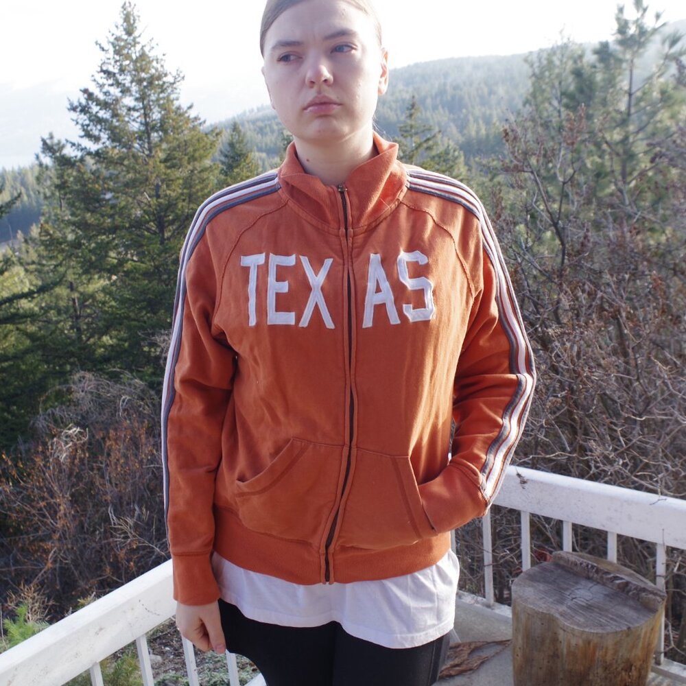 Burnt Orange Texas Zip Up Jacket